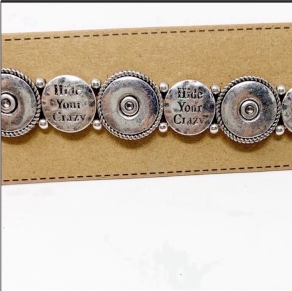 HIDE YOUR CRAZY elastic stretch silver bracelet NEW - Picture 2 of 5